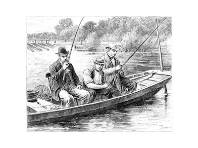 Three men in a punt